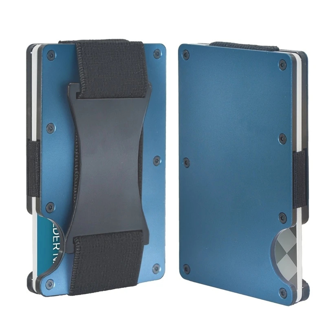 Tarjetero Metálico y Elástico para Billetes con Función de Bloqueo RFID