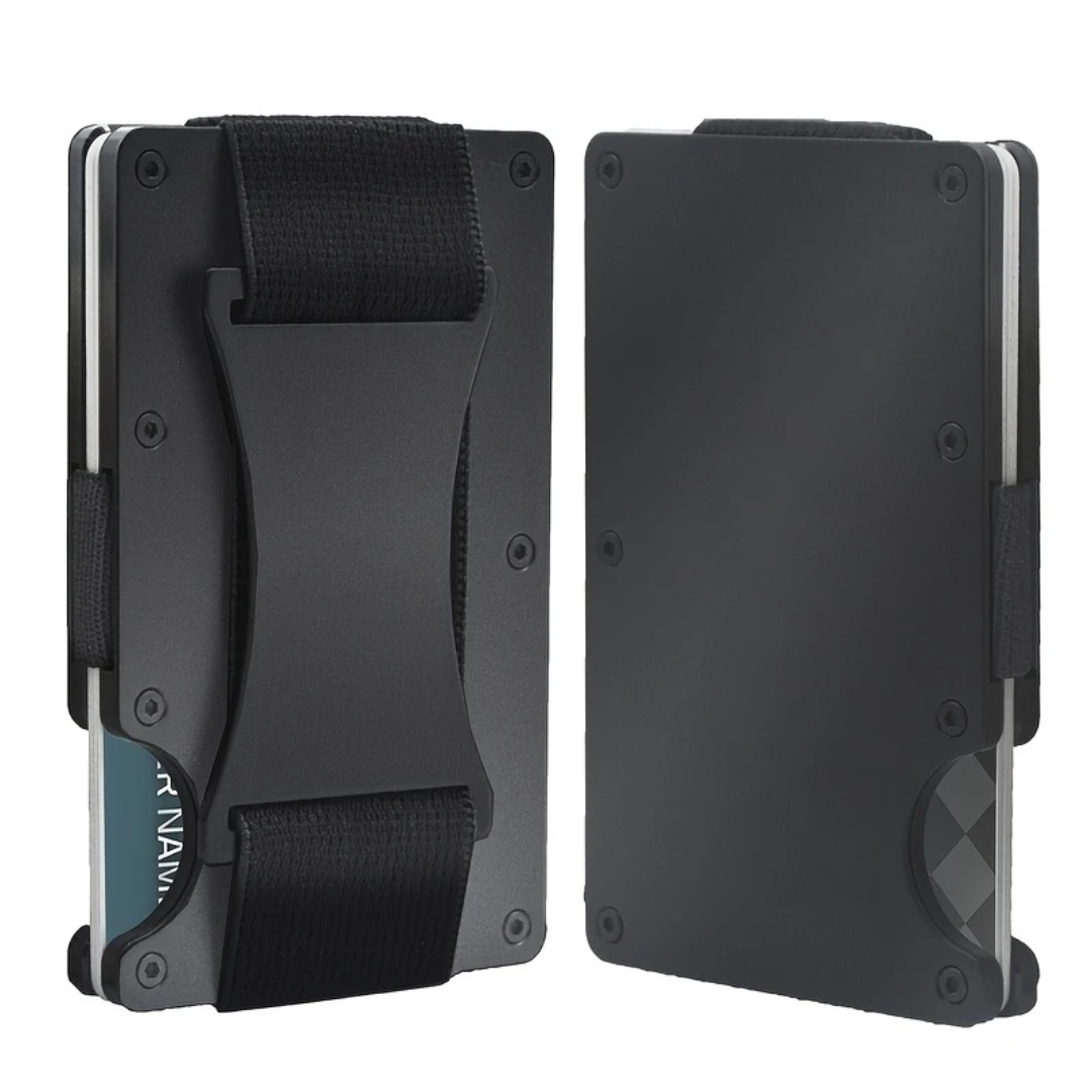 Tarjetero Metálico y Elástico para Billetes con Función de Bloqueo RFID