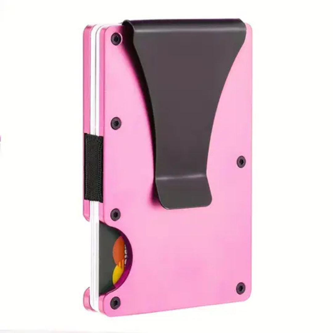 Tarjetero Metálico y Elástico para Billetes con Función de Bloqueo RFID