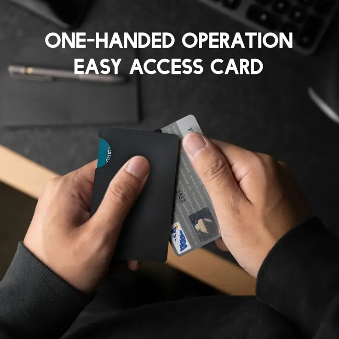 Tarjetero Metálico y Elástico para Billetes con Función de Bloqueo RFID