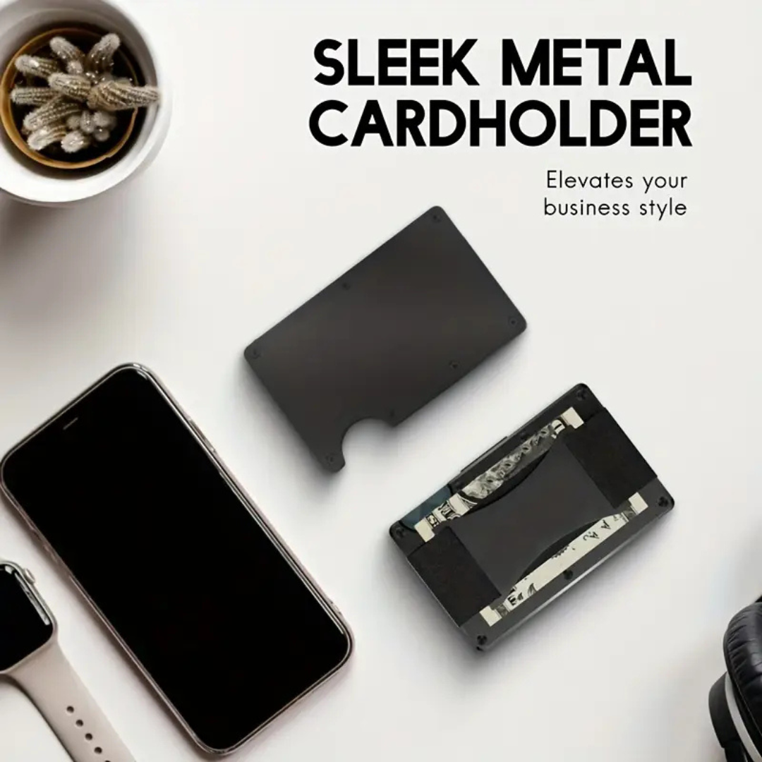 Tarjetero Metálico y Elástico para Billetes con Función de Bloqueo RFID