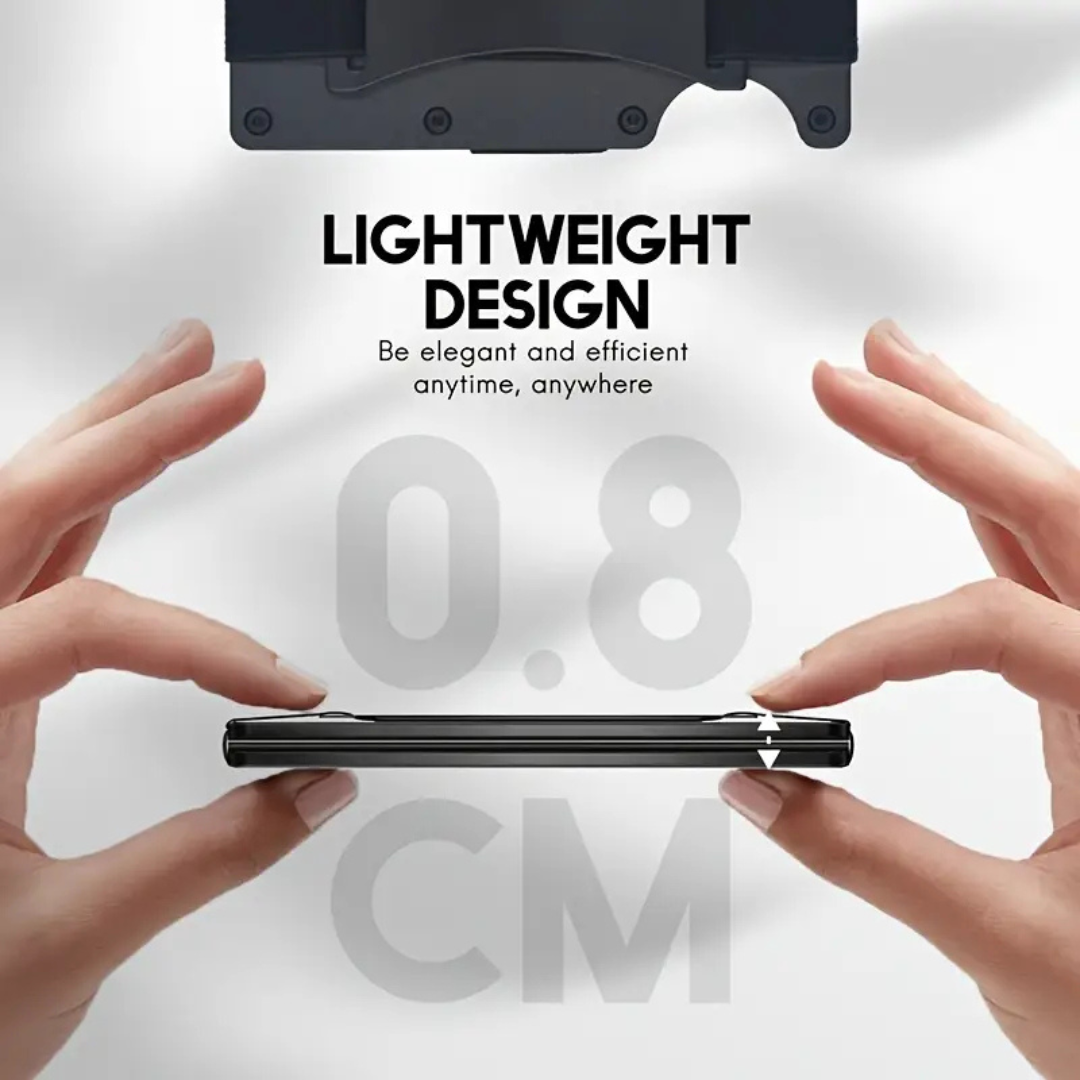 Tarjetero Metálico y Elástico para Billetes con Función de Bloqueo RFID