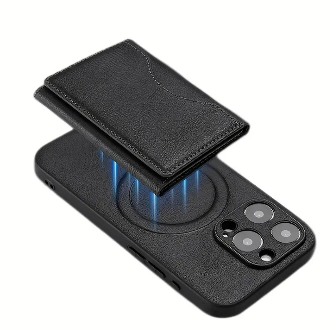 Tarjetero Magnético de Piel Sintética para Teléfono con Función de Bloqueo RFID