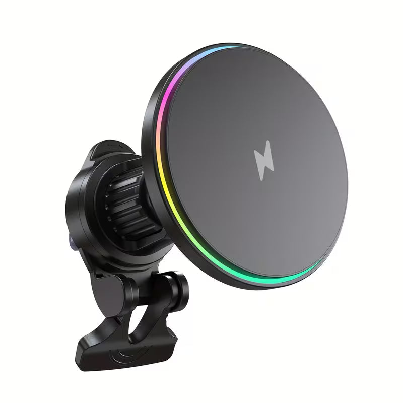 Cargador Inalámbrico Magnético 15W para Carro | Edición RGB Dinámica