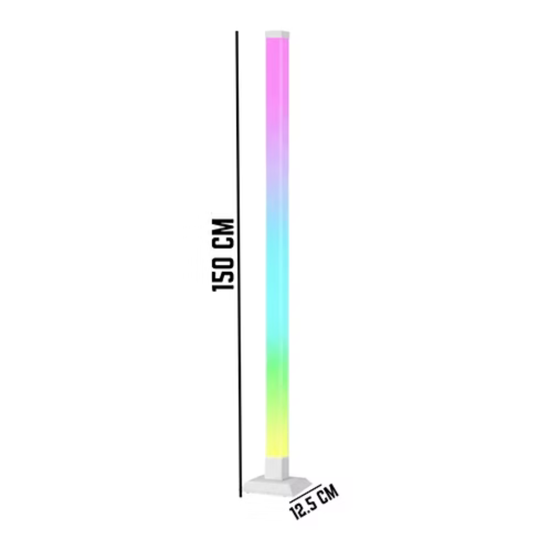 Lámpara de Pie LED Multicolor RGB con Control Base Cuadrada