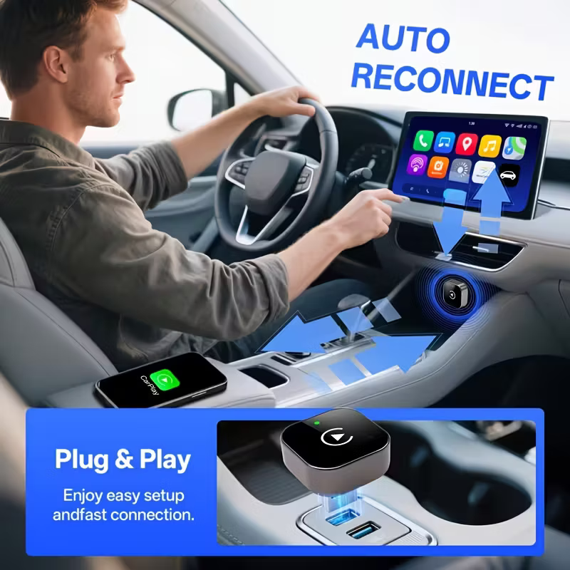 Adaptador 2-en-1 CarPlay y Android Auto Inalámbrico | Conexión Instantánea
