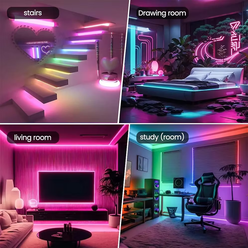 Tira de luces LED trenzadas NeonTwist RGBIC de 5 metros