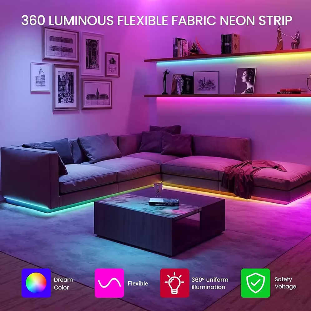 Tira de luces LED trenzadas NeonTwist RGBIC de 5 metros