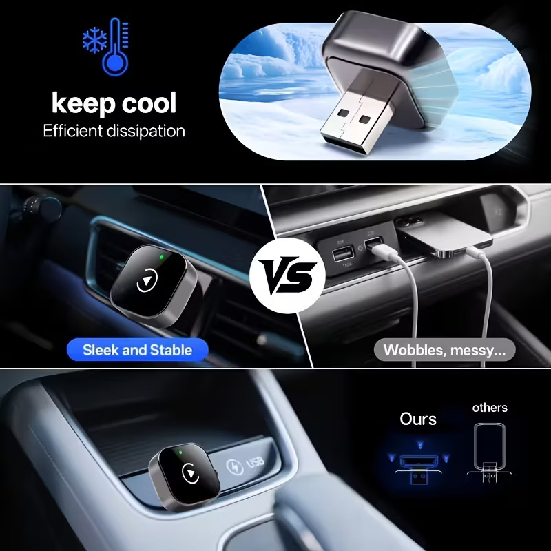 Adaptador 2-en-1 CarPlay y Android Auto Inalámbrico | Conexión Instantánea