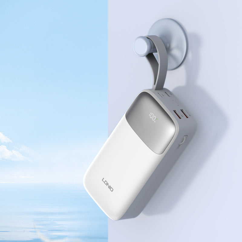 Power Bank 30,000mAh Carga Rápida y Cables Integrados 2en1